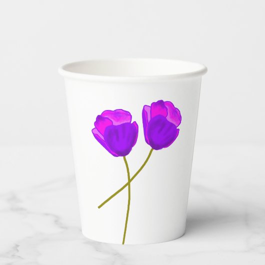 紫のケシの花 紙コップ (裏面)