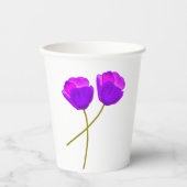 紫のケシの花 紙コップ (正面)