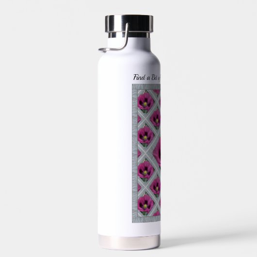 紫のケシ付き絶縁かわいらしウォーターボトル ウォーターボトル (右面)