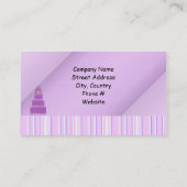 紫のケーキとストライプ 名刺 (裏面)