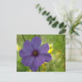 紫のコスメアの花のDIYポストカード ポストカード (スタンド正面)