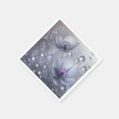 紫のコスモスと露の滴 スタンダードカクテルナプキン (角)
