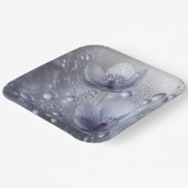 紫のコスモスと露の滴 ペーパープレート (傾斜あり)