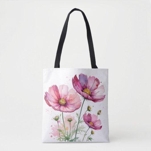 紫のコスモスの花 トートバッグ (正面)