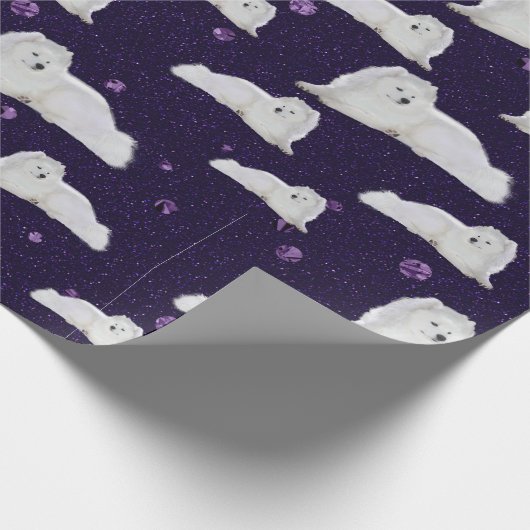 紫のコスモスの贈り物ラップでサモイエ ラッピングペーパー (角)