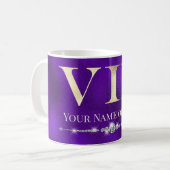 紫のゴージャスゴールドVIP コーヒーマグカップ (正面左)
