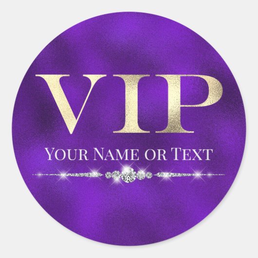 紫のゴージャスゴールドVIP ラウンドシール (正面)