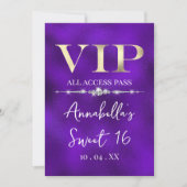 紫のゴージャスゴールドVIP 招待状 (正面)