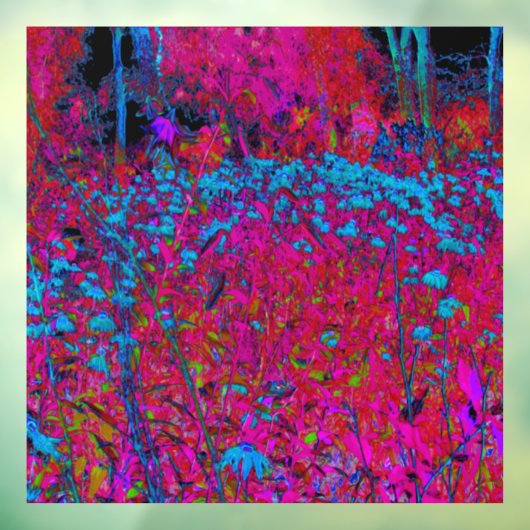 紫のサイケデリックリリーフラワーマゼンタガーデン ウィンドウサイン (シート3)