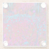 紫のサイケデリックリリーフラワーマゼンタガーデン ガラスコースター (裏面)