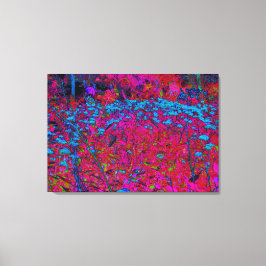 紫のサイケデリックリリーフラワーマゼンタガーデン キャンバスプリント