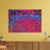 紫のサイケデリックリリーフラワーマゼンタガーデン キャンバスプリント (インサイチュ (リビング))