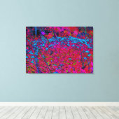 紫のサイケデリックリリーフラワーマゼンタガーデン キャンバスプリント (インサイチュ (ウッドフロア))