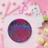 紫のサイケデリックリリーフラワーマゼンタガーデン ペーパープレート (パーティー)