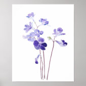 紫のサクラソウの花の水色 ポスター (正面)