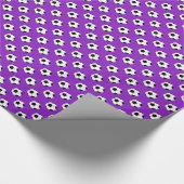 紫のサッカーボール（白黒） ラッピングペーパー (角)