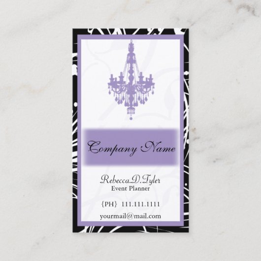 紫のシックな名刺 名刺 (正面)