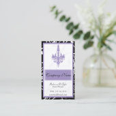 紫のシックな名刺 名刺 (スタンド正面)