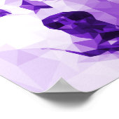 紫のシベリアのハスキーローポリアート ポスター (角)