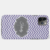 紫のシボパーソナライズされたロン Case-Mate iPhoneケース (裏面(横))