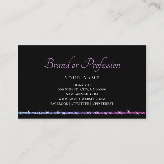 紫のシミグラデーションメリーグリッタースターズのロゴを黒に 名刺 (裏面)