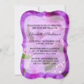 紫のシャクナゲの花々90歳の誕生日パーティー 招待状 (正面)