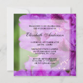 紫のシャクナゲの花80歳の誕生日パーティー 招待状 (正面)