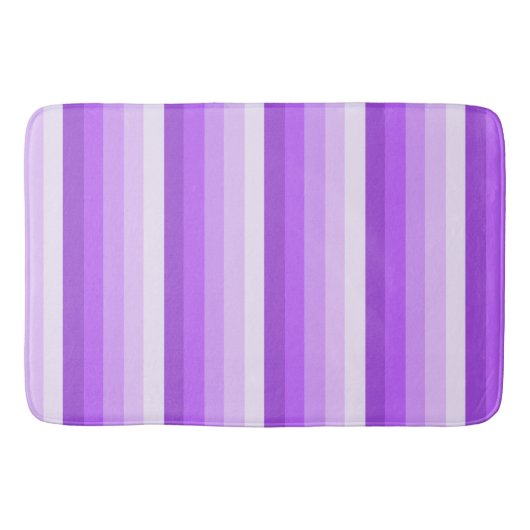 紫のシャドーストライプの数 バスマット (正面)