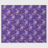 紫のシャボン玉 ラッピングペーパー (フラット)