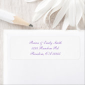 紫のシンプルスクリプト白いラカスタムベル ラベル (インサイチュ)