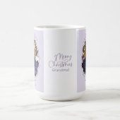 紫のシンプルバウ写真メリークリスマス コーヒーマグカップ (中央)