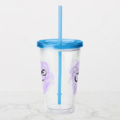 紫のシンプル水色のスプラッシュpastel追加の名前 アクリルタンブラー (右)