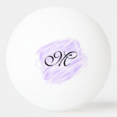 紫のシンプル水色のスプラッシュpastel追加の名前 卓球ボール (裏面)