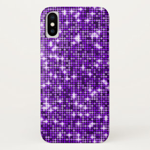 紫のシークンズの電話ケース iPhone X ケース
