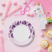 紫のジオメトリ宝石の形状 ペーパープレート (パーティー)