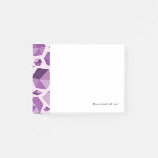 紫のジオメトリ宝石の形状 ポストイット (正面)