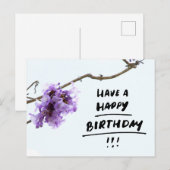 紫のジャカランダの花の誕生日 ポストカード (正面/裏面)