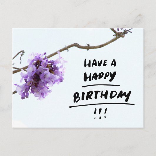 紫のジャカランダの花の誕生日 ポストカード (正面)