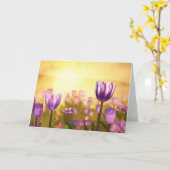 紫のジュビリーカード カード (黄色い花)