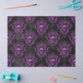 紫のスカルとゴシック様式のグレーのデコページ 薄葉紙 (クラフト)