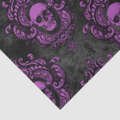 紫のスカルとゴシック様式のグレーのデコページ 薄葉紙 (詳細)