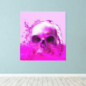 紫のスカルイン水 キャンバスプリント (インサイチュ (ウッドフロア))