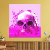 紫のスカルイン水 キャンバスプリント (インサイチュ (リビング))