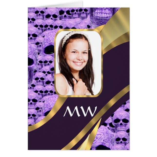 紫のスカルコラージュ (正面)