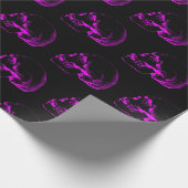 紫のスカルスケッチパターン ラッピングペーパー (角)