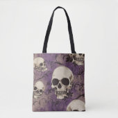 紫のスカル/ハロウィーンテーマ トートバッグ (正面)