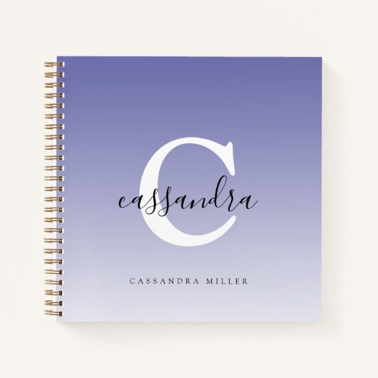 紫のスグラデーションプモダンリ名 ノートブック (正面)