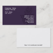 紫のスタイリッシュアイビー名刺テンプレート 名刺 (正面/裏面)