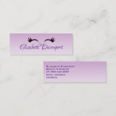 紫のスタイリッシュグラデーションにピンクと黒のまつげ スキニー名刺 (正面/裏面)