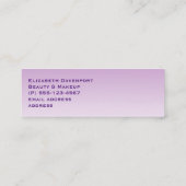 紫のスタイリッシュグラデーションにピンクと黒のまつげ スキニー名刺 (裏面)